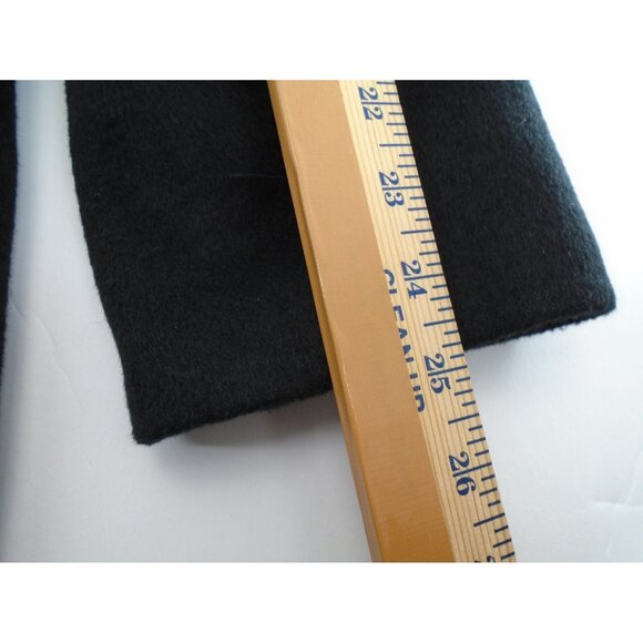 Men's Round collar Wool blend overcoat winter coat Black 40R - Picture 10 of 13